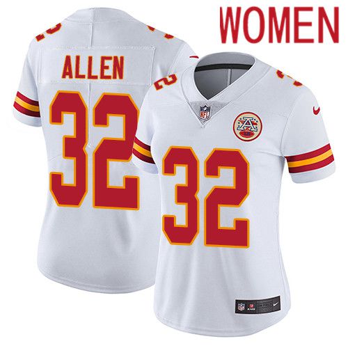 Women Kansas City Chiefs #32 Marcus Allen Nike White Vapor Limited NFL Jersey->women nfl jersey->Women Jersey